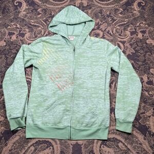 Vtg Y2K Mossimo Camo Green Zip Up Hoodie Womens Size Medium